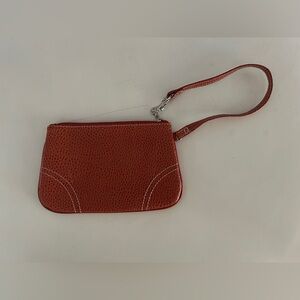 Women's Leather Wristlet Pouch in Burnt Orange by Franklin Covey